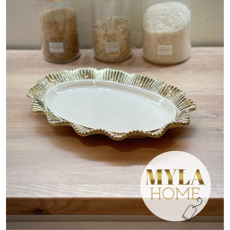 Plat de présentation oval MYLA GOLD