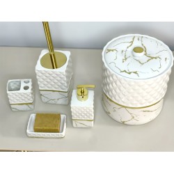 Set de salle de bain blanc porcelaine 5 pièces