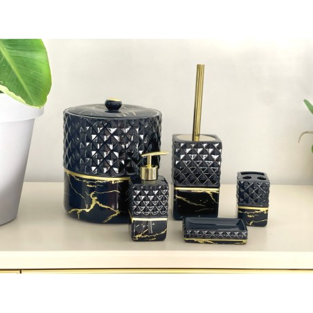 Set de salle de bain Noir porcelaine 5 pièces