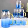 Ensemble carafe et 6 tasses bleu