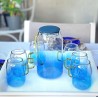 Ensemble carafe et 6 tasses bleu